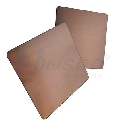 Quality  GB 201 304 316 Hairline Stainless Steel Sheet Brown PVD Color Accept Customized Factory