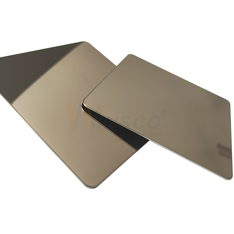 AISI 201 304 316 Champagne Gold Stainless Steel Sheet With Super Mirror Finish