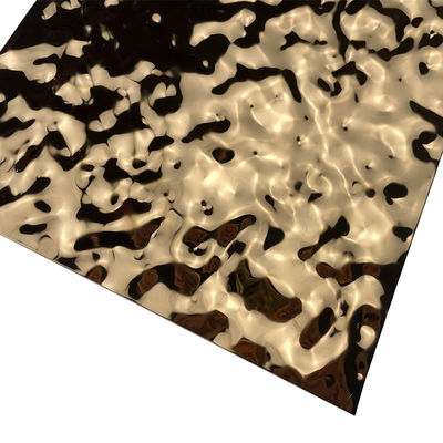 SS 201 304 316 Rose Gold Embossed Ripple Stainless Steel Sheet
