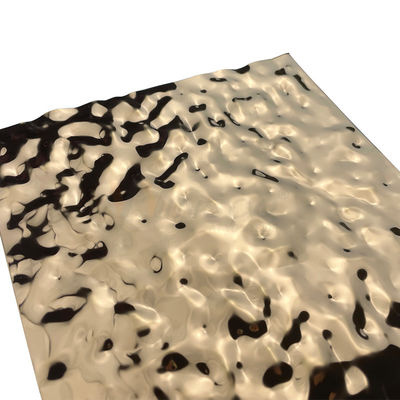 SS 201 304 316 Rose Gold Embossed Ripple Stainless Steel Sheet