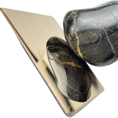 SS 316 Durable Super Mirror Stainless Steel Sheet Cold Rolled With Rose Gold Coating
