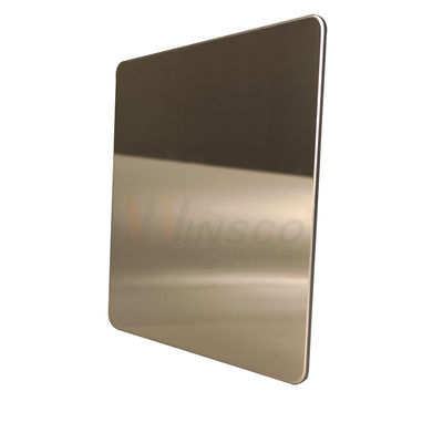 AISI 201 304 316 Champagne Gold Stainless Steel Sheet With Super Mirror Finish