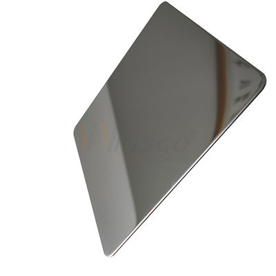 Ornamental Super Mirror Stainless Steel Sheet 201 304 316 Grade With Silver PVD Color