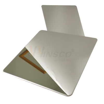Ornamental Super Mirror Stainless Steel Sheet 201 304 316 Grade With Silver PVD Color