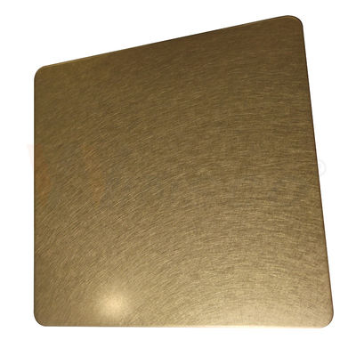 1219mm Decorative Stainless Steel Sheet Champagne Gold Vibration Finish 201 304 316