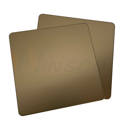 Sand Blasted Decorative Stainless Steel Sheet 0.3-3mm Golden Mirror SS Sheet Champagne Gold Coating