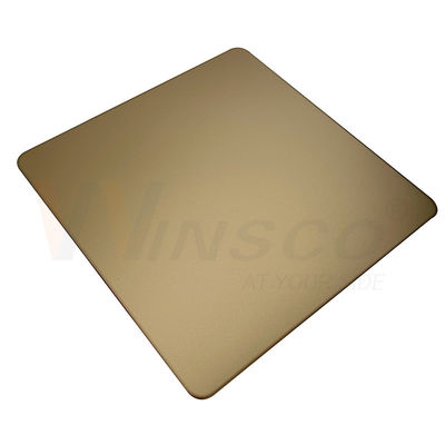Sand Blasted Decorative Stainless Steel Sheet 0.3-3mm Golden Mirror SS Sheet Champagne Gold Coating
