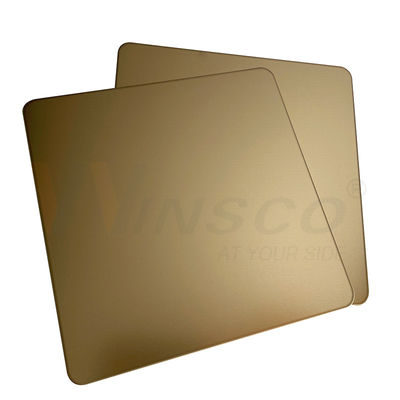 Sand Blasted Decorative Stainless Steel Sheet 0.3-3mm Golden Mirror SS Sheet Champagne Gold Coating