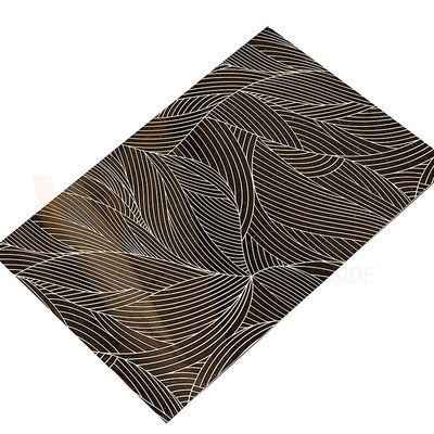 No Burr Mirror Gold Stainless Steel Sheet Champagne Etched Finished