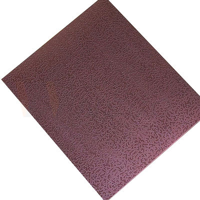 1500mmx300mm Decorative Stainless Steel Sheet Rose Red Stone Pattern Etched Finished