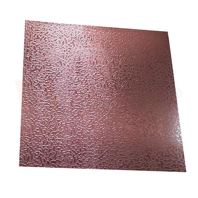 1500mmx300mm Decorative Stainless Steel Sheet Rose Red Stone Pattern Etched Finished