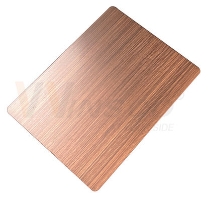 1500mmx3000mm Decorative Stainless Steel Sheet Hand Blackened Brushed Red Bronze