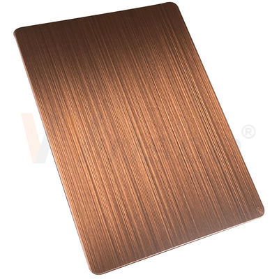 1500mmx3000mm Decorative Stainless Steel Sheet Hand Blackened Brushed Red Bronze