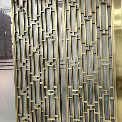 Decorative Golden Coating Stainless Steel Room Partition For Living Room