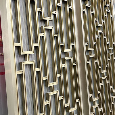 Decorative Golden Coating Stainless Steel Room Partition For Living Room