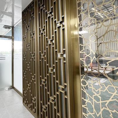 Decorative Golden Coating Stainless Steel Room Partition For Living Room