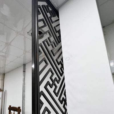 Black Matt Finished Stainless Steel Screen Partition Room Divider Screen Modern Design