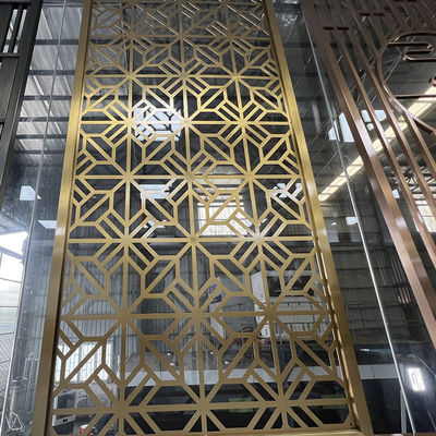 Titanium Gold Chinese Lattice Stainless Steel Room Divider Partition 201 304 316