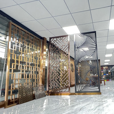 Titanium Golde Brushed Dining Room Screen Wall Stainless Steel Art Panels 1250mm