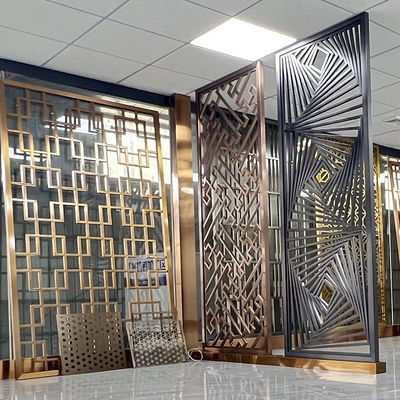 Titanium Golde Brushed Dining Room Screen Wall Stainless Steel Art Panels 1250mm