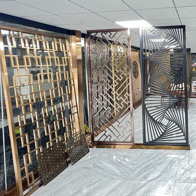 Titanium Golde Brushed Dining Room Screen Wall Stainless Steel Art Panels 1250mm