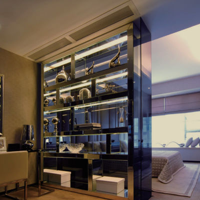 1219mm Stainless Steel Screen Partition Interior Living Room Divider For Luxury Villa Decoration