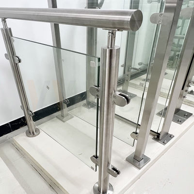Grade 201 304 316 Stainless Steel Metal Fabrication Railing Column For Staircase Fence