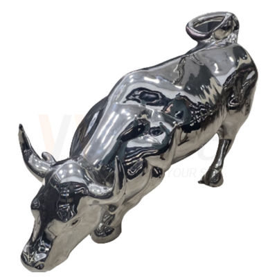 201 304 316 Cow Shape Sculpture Stainless Steel Metal Fabrication With 8k Mirror Surfcae