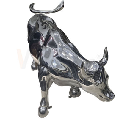 201 304 316 Cow Shape Sculpture Stainless Steel Metal Fabrication With 8k Mirror Surfcae