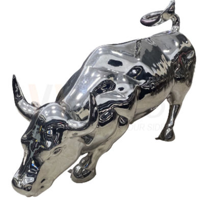 201 304 316 Cow Shape Sculpture Stainless Steel Metal Fabrication With 8k Mirror Surfcae