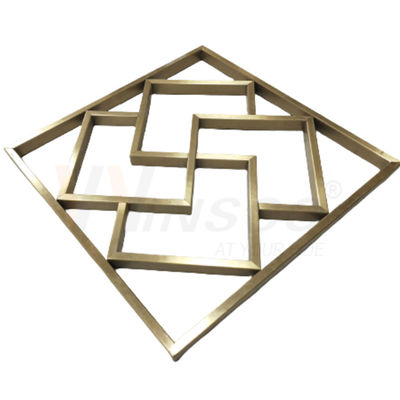 Customized Titanium Gold Stainless Steel Metal Fabrication Geometric Abstract Wall Sculpture Art