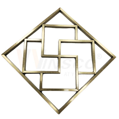 Customized Titanium Gold Stainless Steel Metal Fabrication Geometric Abstract Wall Sculpture Art