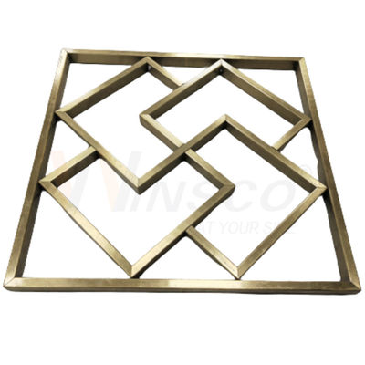 Customized Titanium Gold Stainless Steel Metal Fabrication Geometric Abstract Wall Sculpture Art