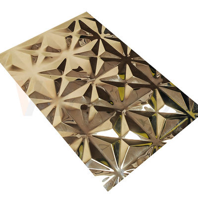 Ornamental 5x10 Titanium Gold Mirror Embossed Finished Stainless Steel Sheet
