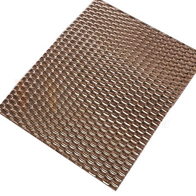 Rose Gold PVD Color AISI 201 304 316 Mirror 5WL Shape Embossed Stainless Steel Sheet