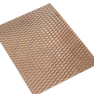 Rose Gold PVD Color AISI 201 304 316 Mirror 5WL Shape Embossed Stainless Steel Sheet
