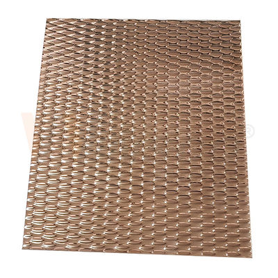 Rose Gold PVD Color AISI 201 304 316 Mirror 5WL Shape Embossed Stainless Steel Sheet