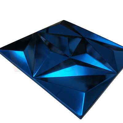 Large Rhombus Embossed Stainless Steel Sheet Sapphire Blue Color Grade 201 304 316
