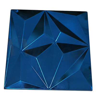 Large Rhombus Embossed Stainless Steel Sheet Sapphire Blue Color Grade 201 304 316