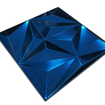 Large Rhombus Embossed Stainless Steel Sheet Sapphire Blue Color Grade 201 304 316