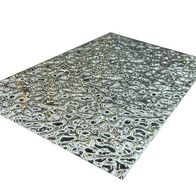 5x10 Small Water Ripple 8K Mirror Stainless Steel Embossed Sheet
