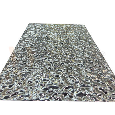 5x10 Small Water Ripple 8K Mirror Stainless Steel Embossed Sheet