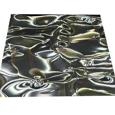 Black Titanium Embossed Stainless Steel Sheet Color Mirror Large Size Water Ripple