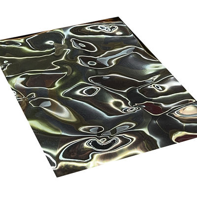 Black Titanium Embossed Stainless Steel Sheet Color Mirror Large Size Water Ripple