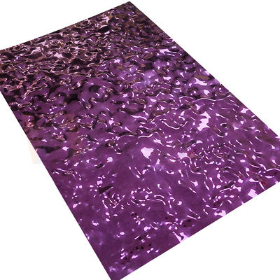 Purple Color Embossed Stainless Steel Sheet Small Size Water Ripple Anti Skid Road Plates