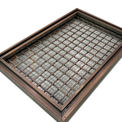 PVD Color Square Shape 316 Grid Stainless Steel Wire Mesh Panels For Space Divider