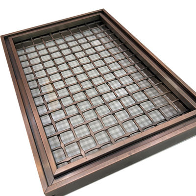 PVD Color Square Shape 316 Grid Stainless Steel Wire Mesh Panels For Space Divider