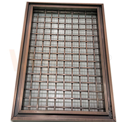 PVD Color Square Shape 316 Grid Stainless Steel Wire Mesh Panels For Space Divider