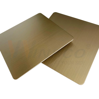 Brushed Hairline Stainless Steel Sheet 5x10ft AISI 201 304 316 Champagne Gold