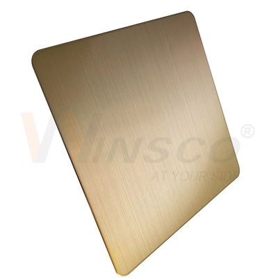 Brushed Hairline Stainless Steel Sheet 5x10ft AISI 201 304 316 Champagne Gold
